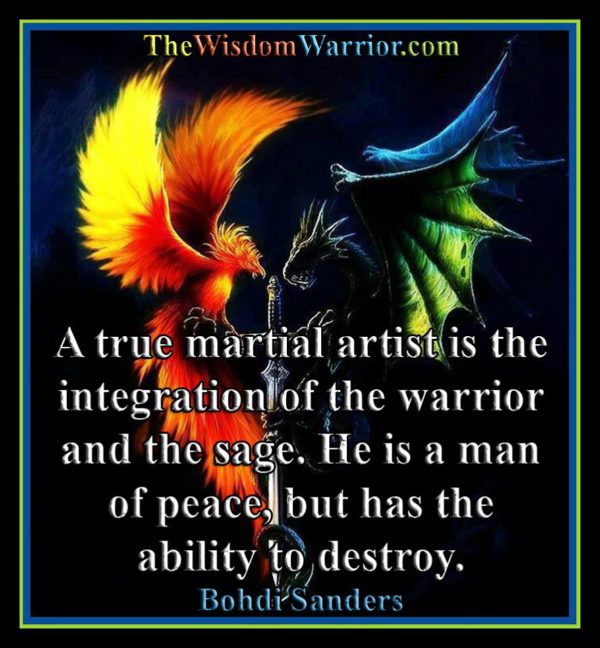 A true martial artist is the integration of the warrior and the sage. Bohdi Sanders